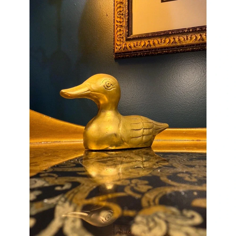 Vintage Solid Brass Duck Figurine | 6
